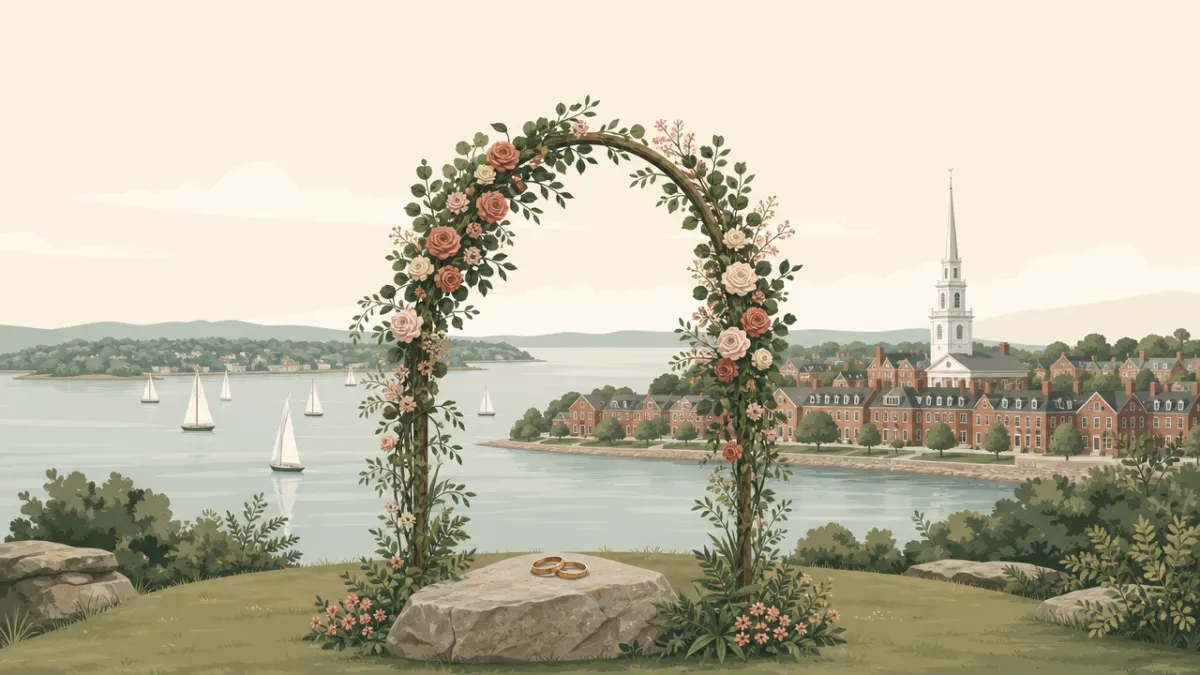 Illustration of ceremony-only elopement sites in the Boston area