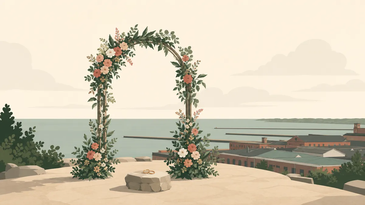 Illustration of ceremony-only elopement sites in the Cleveland area