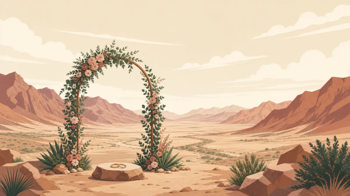 Illustration of ceremony-only elopement sites in the Las Vegas area