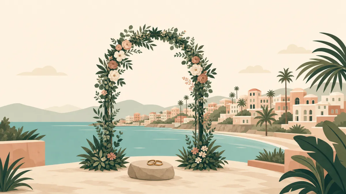 Illustration of ceremony-only elopement sites in the Miami area