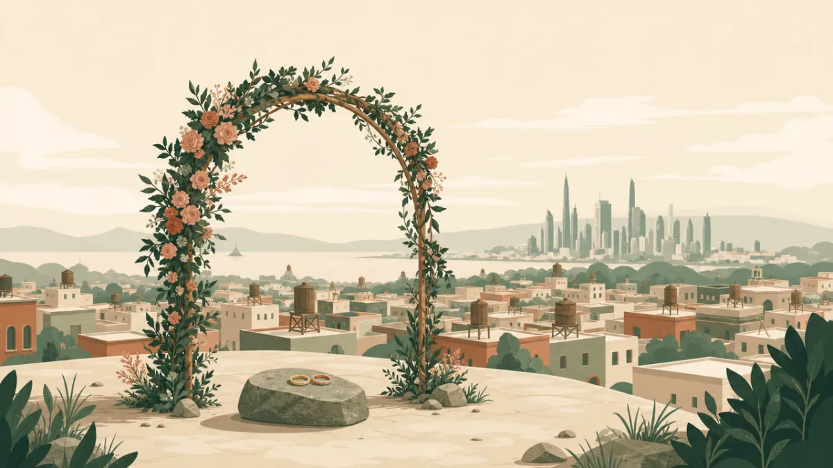 Illustration of ceremony-only elopement sites in the New York City area