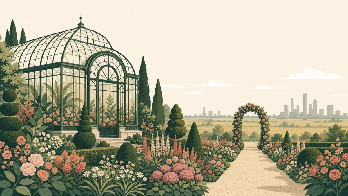 Illustration of garden and conservatory venues in the Chicago area