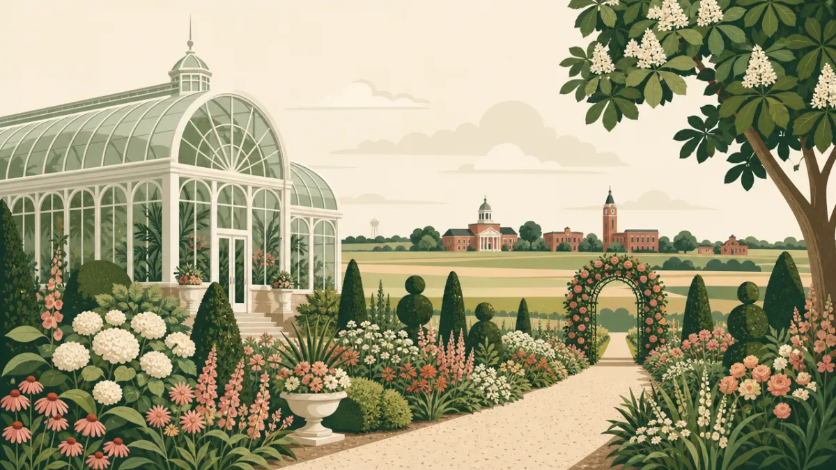 Illustration of garden and conservatory venues in the Columbus area
