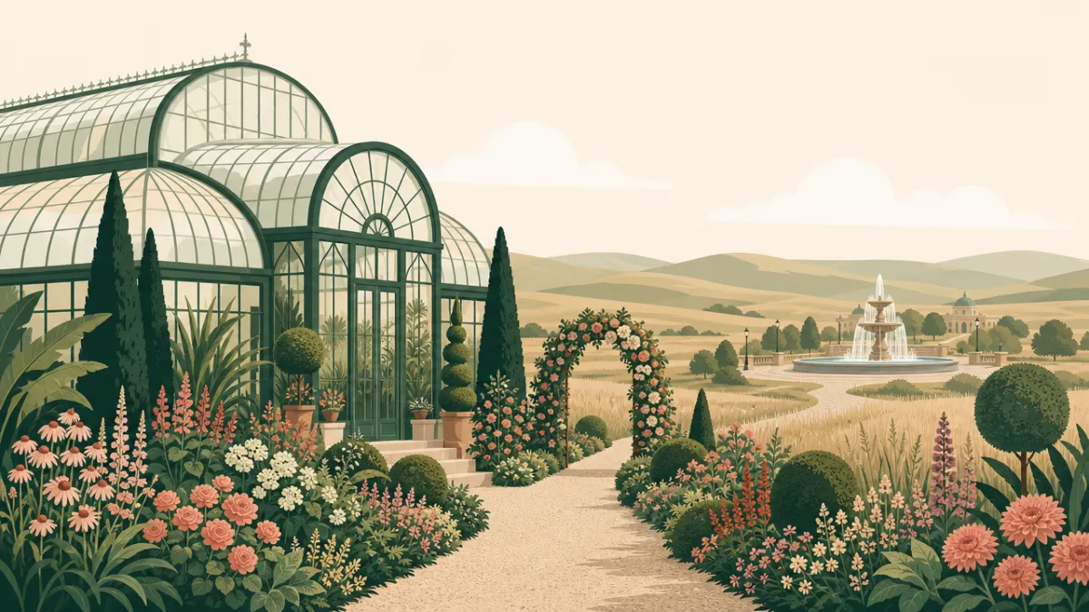 Illustration of garden and conservatory venues in the Kansas City area