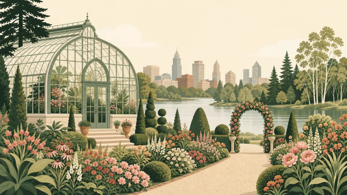 Illustration of garden and conservatory venues in the Minneapolis-St. Paul area