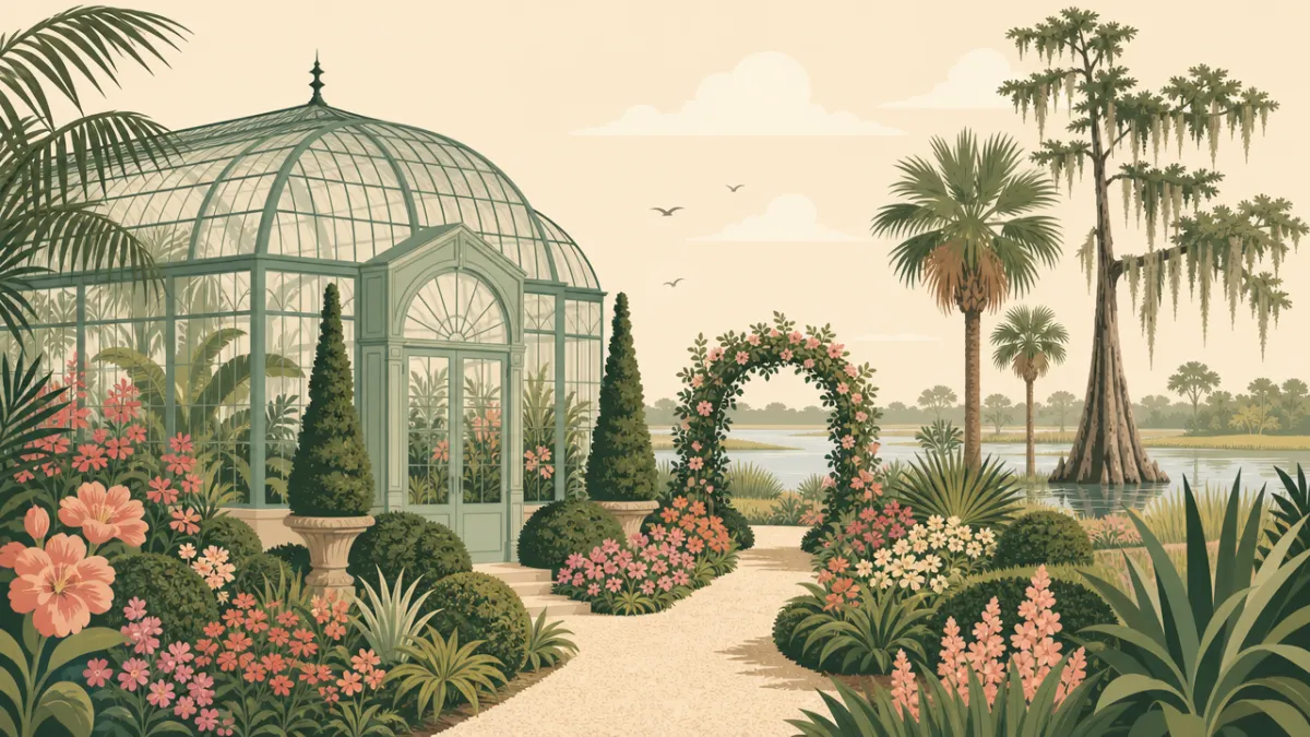 Illustration of garden and conservatory venues in the Orlando area