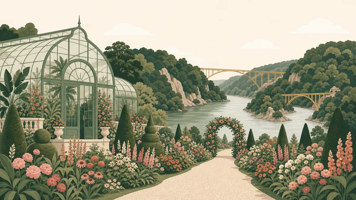 Illustration of garden and conservatory venues in the Pittsburgh area