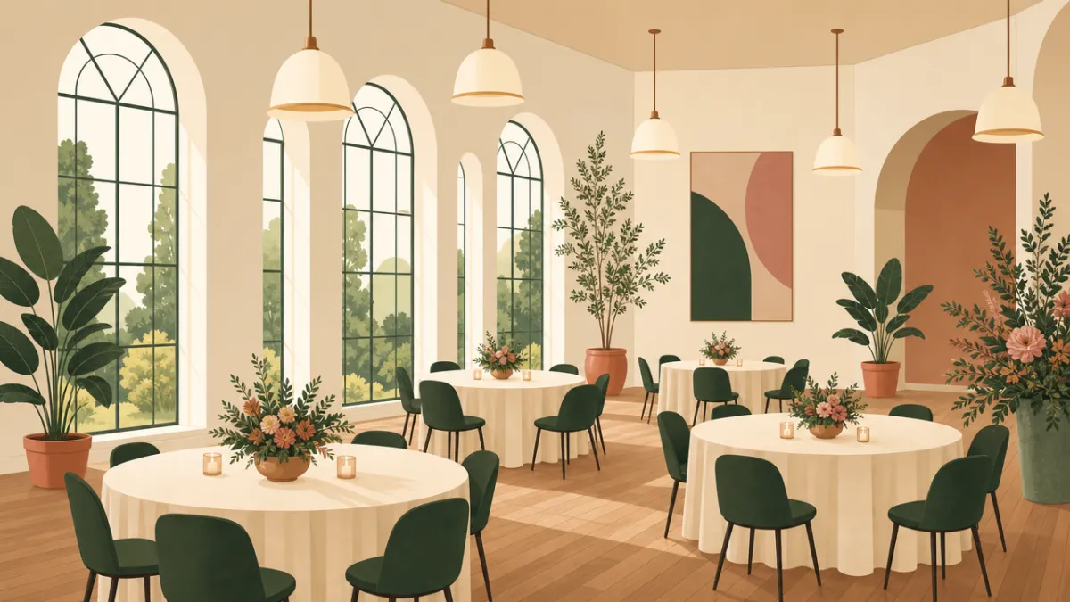 Illustration of indoor venues in the Greenville-Spartanburg area