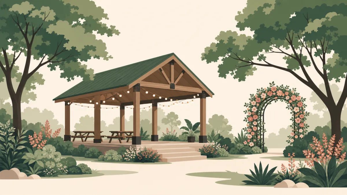 Illustration of park and pavilion venues in the Greenville-Spartanburg area