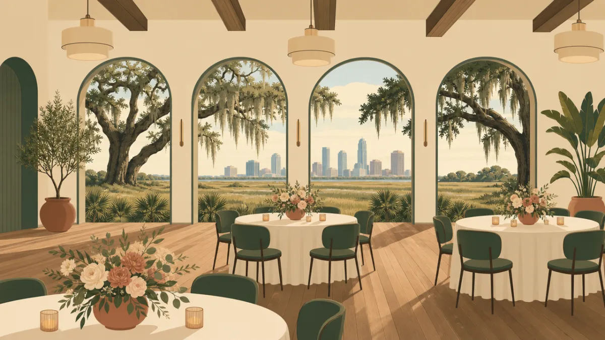 Illustration of indoor venues in the Houston area