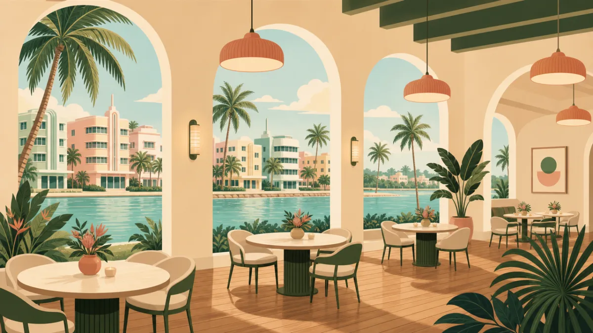 Illustration of indoor venues in the Miami area
