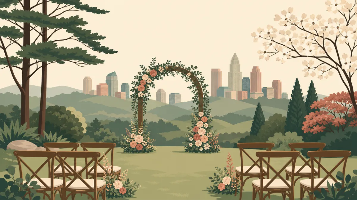 Illustration of a small wedding setting in the Charlotte area