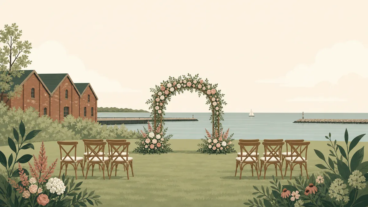 Illustration of a small wedding setting in the Cleveland area