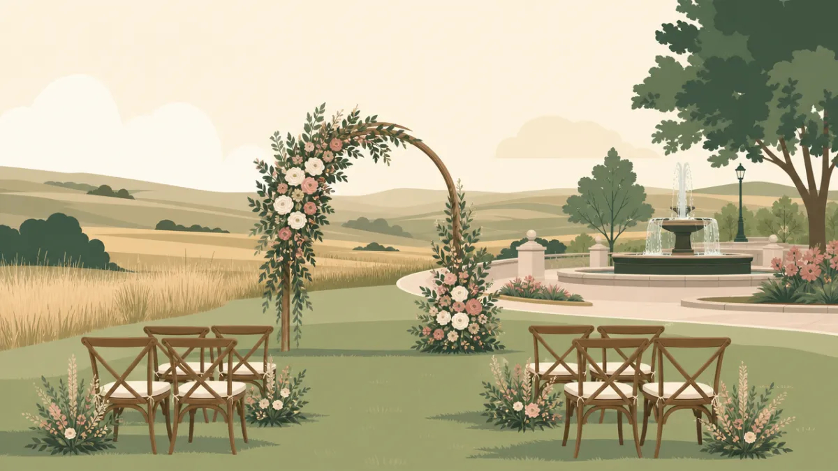 Illustration of a small wedding setting in the Kansas City area