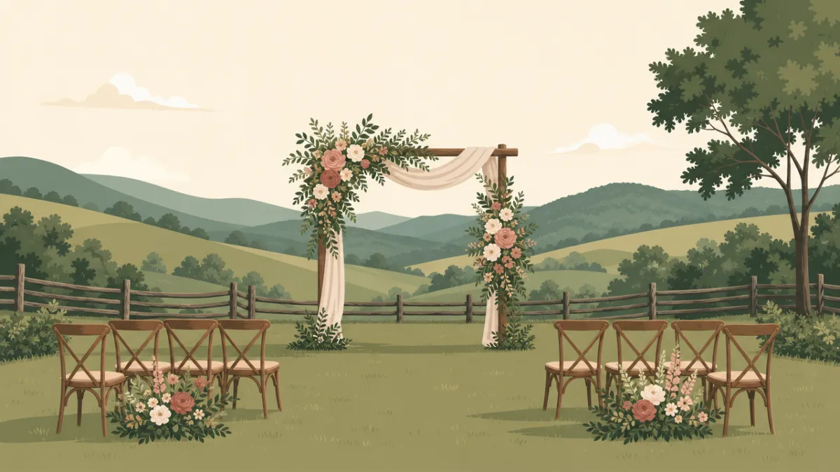 Illustration of a small wedding setting in the Nashville area