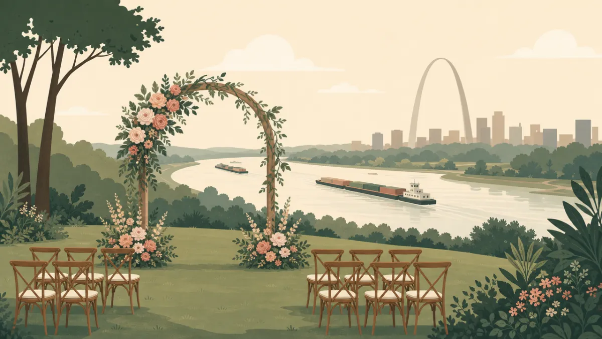 Illustration of a small wedding setting in the St. Louis area