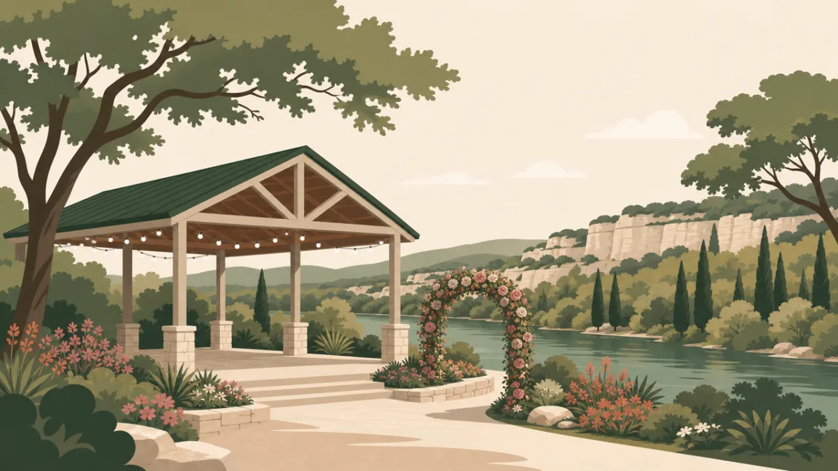 Illustration of park and pavilion venues in the Austin area