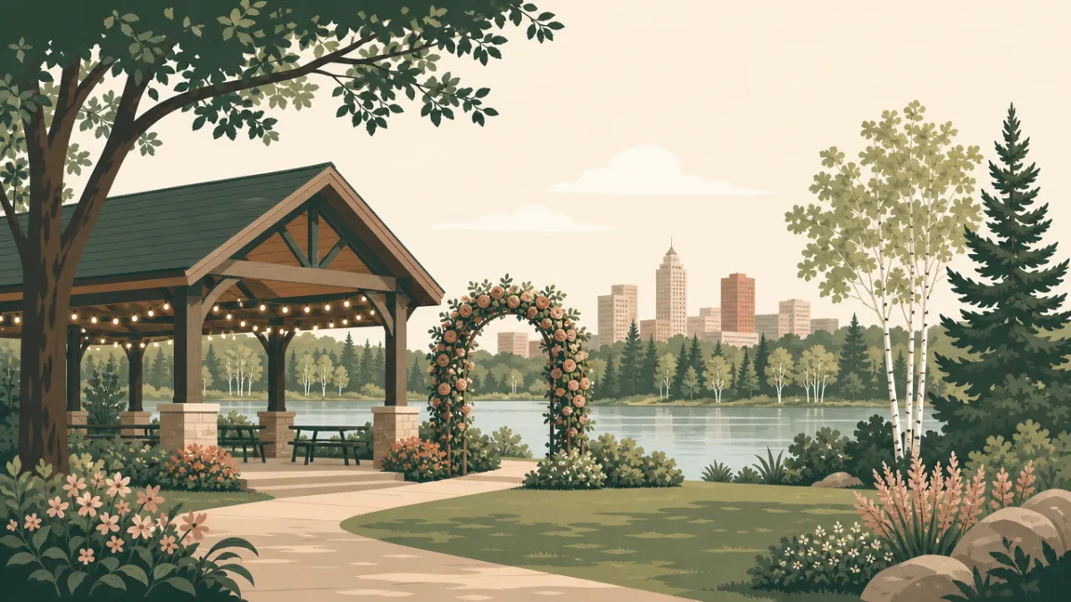 Illustration of park and pavilion venues in the Minneapolis-St. Paul area