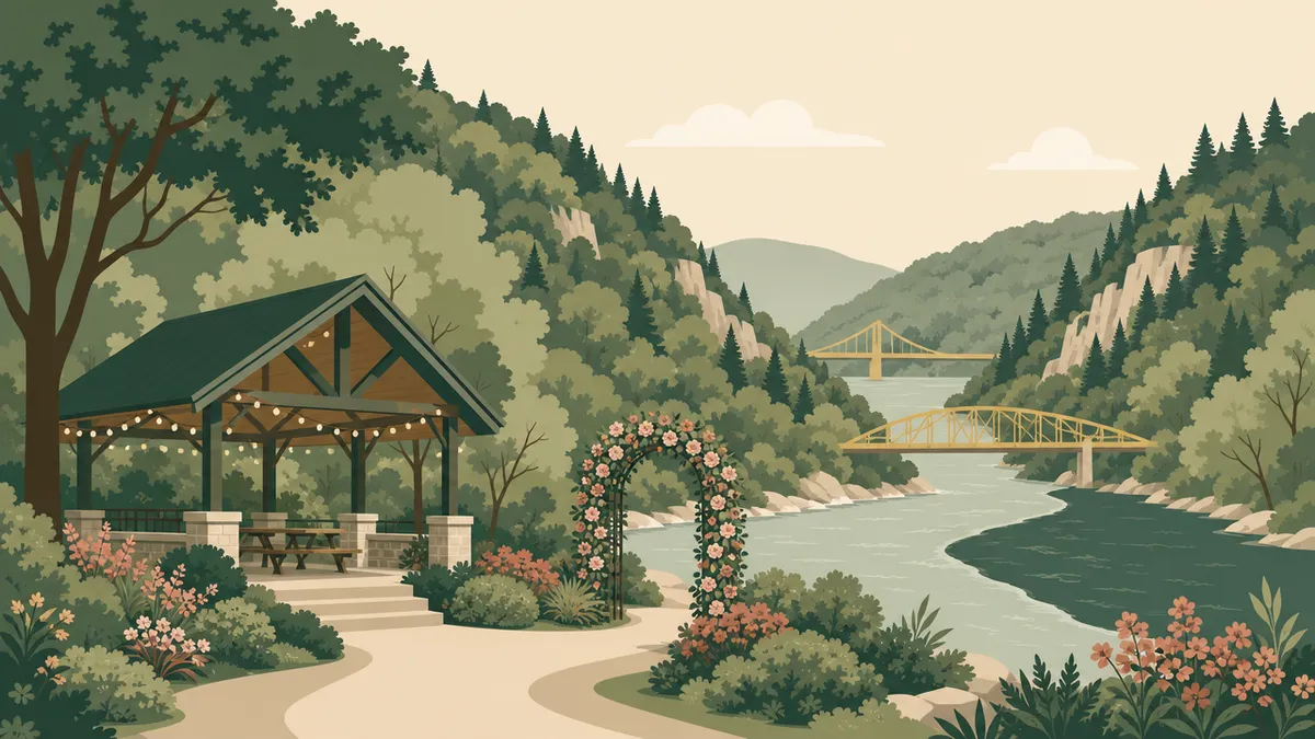 Illustration of park and pavilion venues in the Pittsburgh area