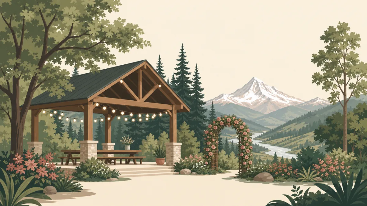 Illustration of park and pavilion venues in the Portland area