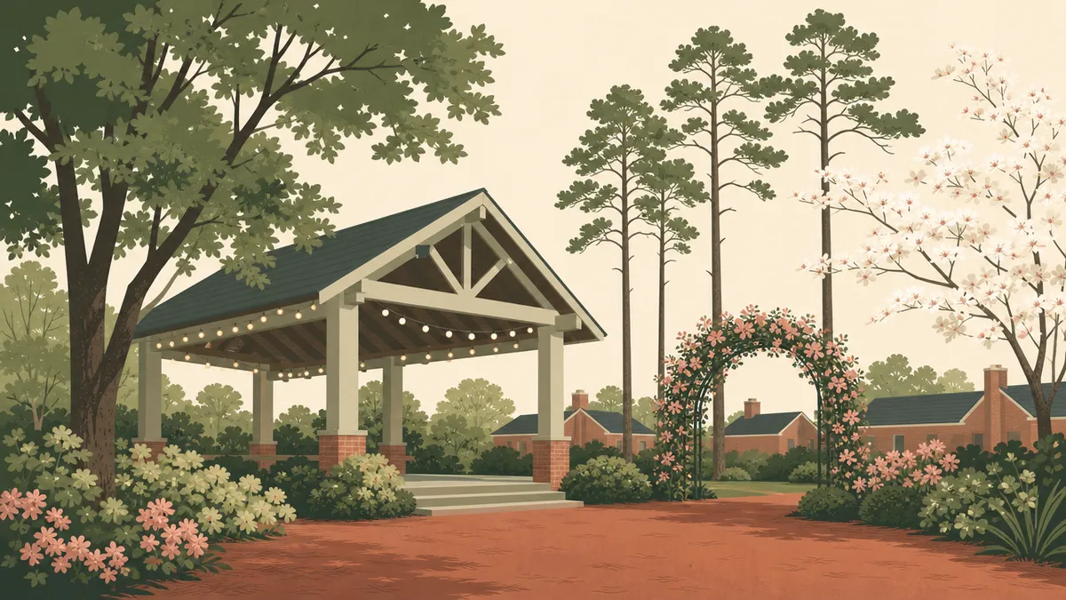Illustration of park and pavilion venues in the Raleigh-Durham area