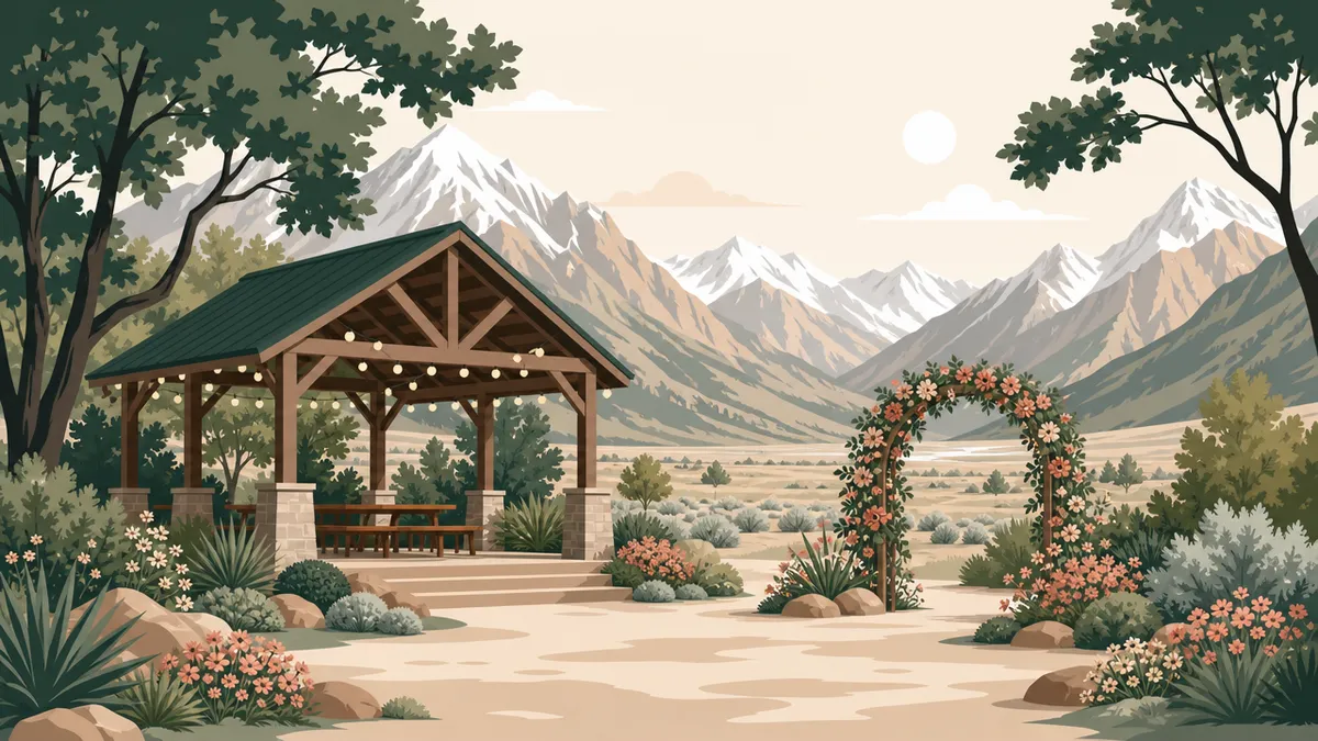 Illustration of park and pavilion venues in the Salt Lake City area