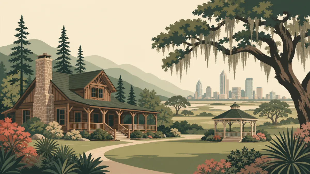 Illustration of state park venues in the Houston area
